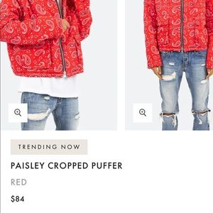 Paisley print cargo coat